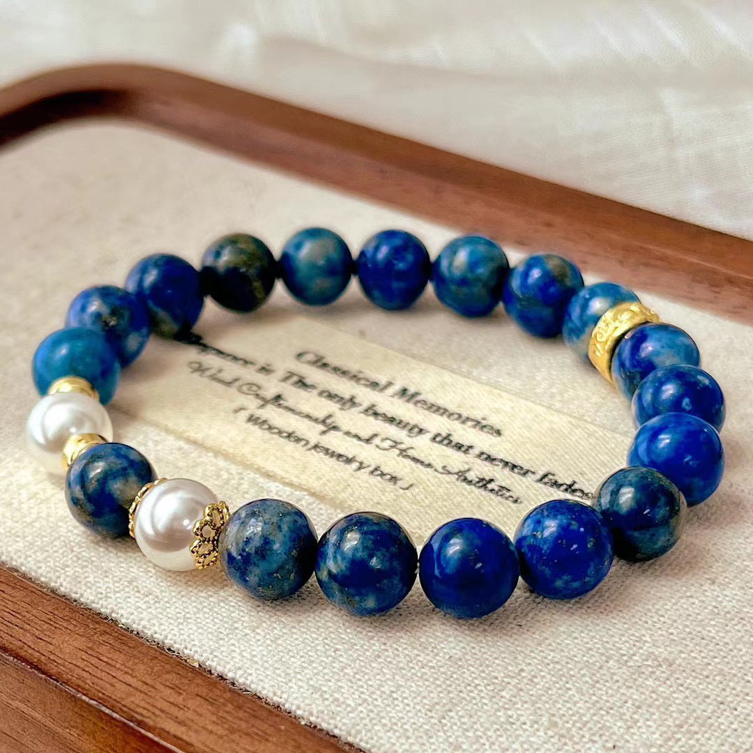 Retro Natural Lapis Lazuli Bracelet Premium Handmade Beaded Bracelet