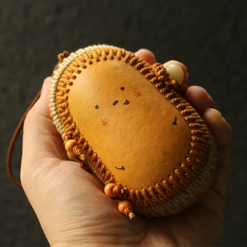 Handmade Aged Gourd Storage Pouch – Ideal for Wenwan & Bead Bracelets