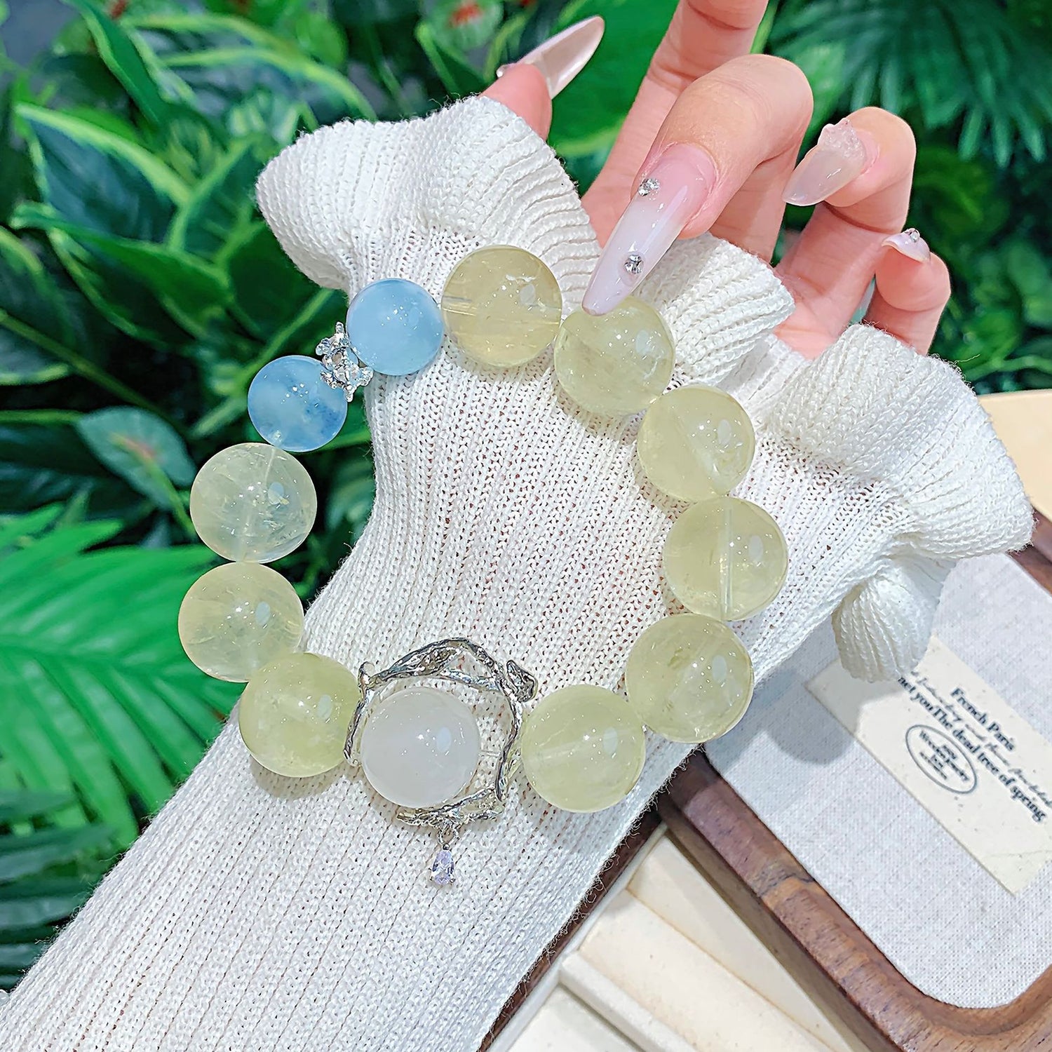 High-Quality Natural Lemon Crystal Bracelet – Handmade DIY Custom Jewelry