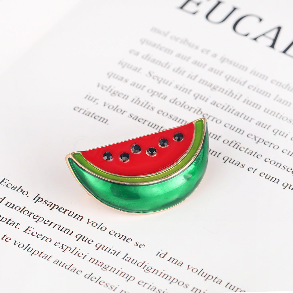 Mini Watermelon Brooch Cute and Creative Fruit Pin Holiday Accessory