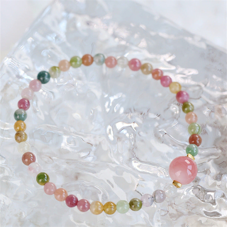 Natural Tourmaline DIY Design Women's Candy Bracelet