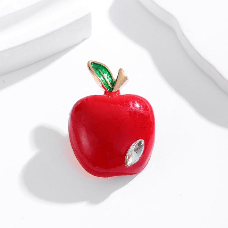 Christmas Apple Brooch Fruit Brooch Pin Cute Festive Gift for Women