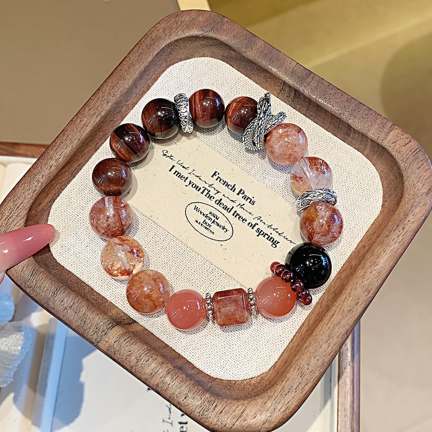 Premium Natural Red Tiger’s Eye Bracelet – DIY Personalized Custom Design