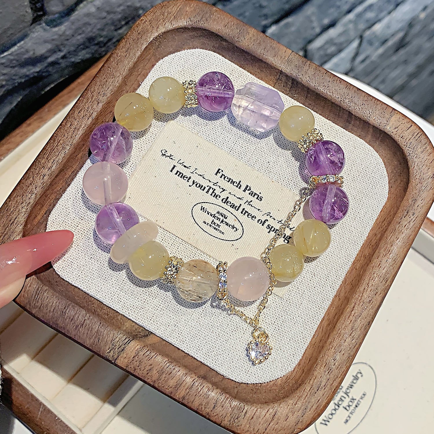 Natural Multi-Gemstone Amethyst Bracelet – DIY Customizable Design