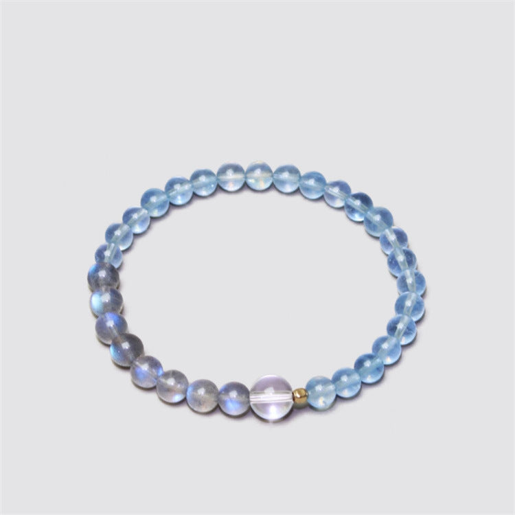 Aquamarine Bracelet Handmade Beaded Women's Crystal Jewelry