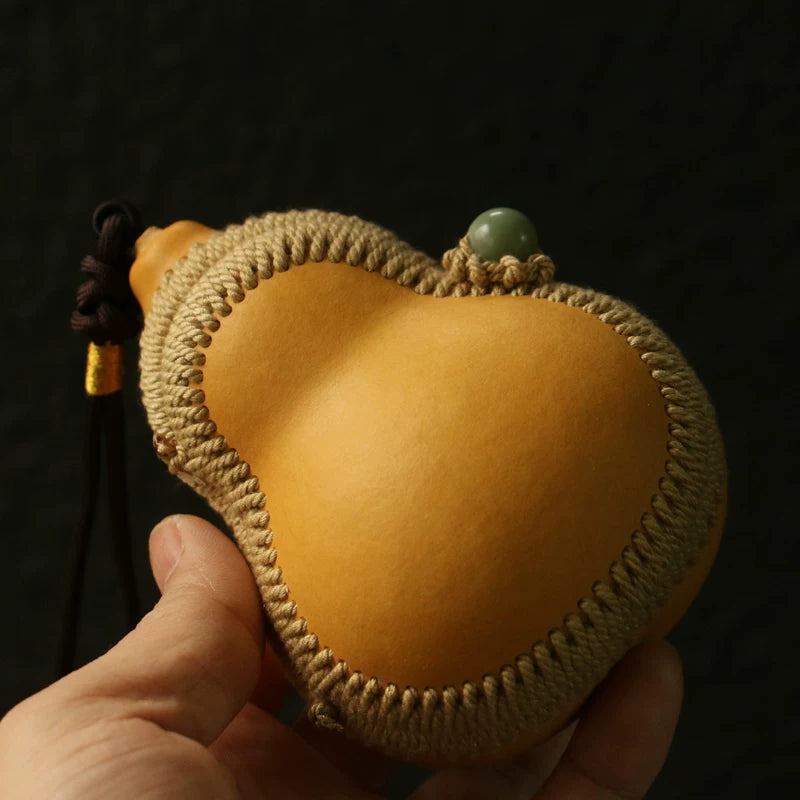 Handmade Natural Aged Gourd Storage Pouch – Ideal for Wenwan & Bead Bracelets