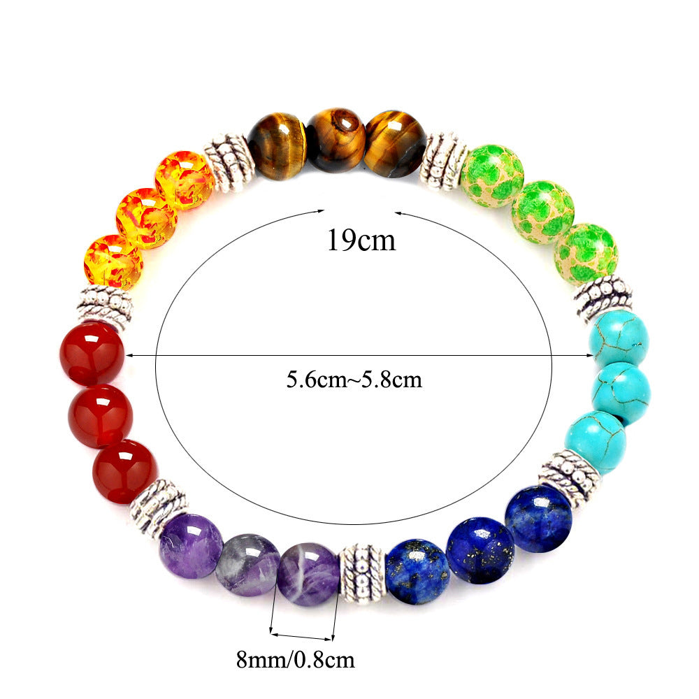 7 Chakra Stones Bracelet Yoga Energy Bracelet Chakra Healing Bracelet