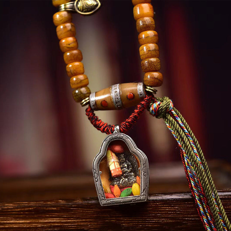 Tibetan Camel Bone 108 Mala Beads Handcrafted Prayer Necklace