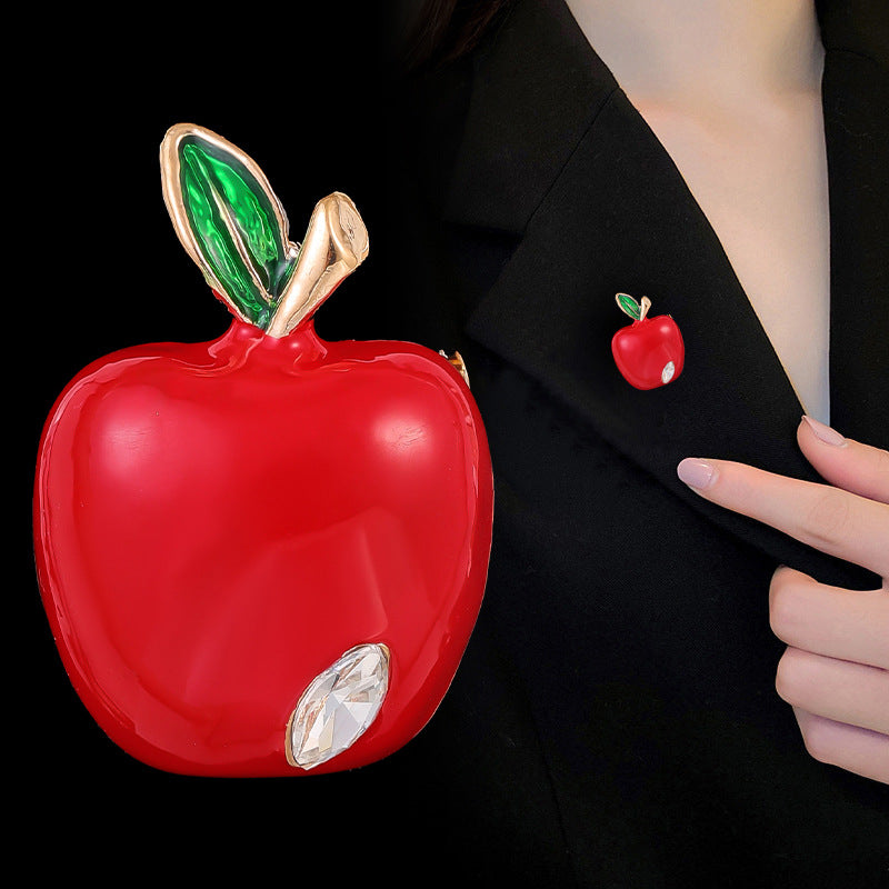 Christmas Apple Brooch Fruit Brooch Pin Cute Festive Gift for Women