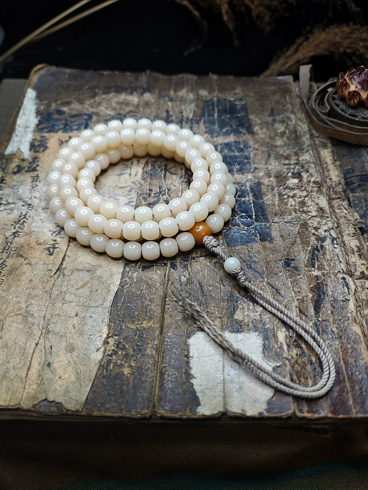 Traditional 108 Mala Beads- Natural Bodhi Root