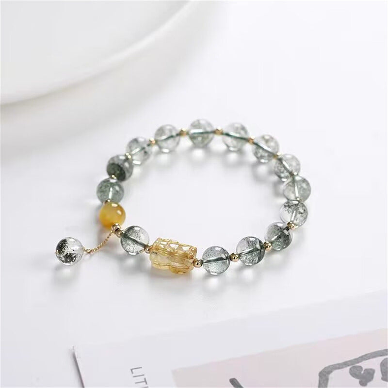 Natural Green Ghost Crystal Pixiu Bracelet