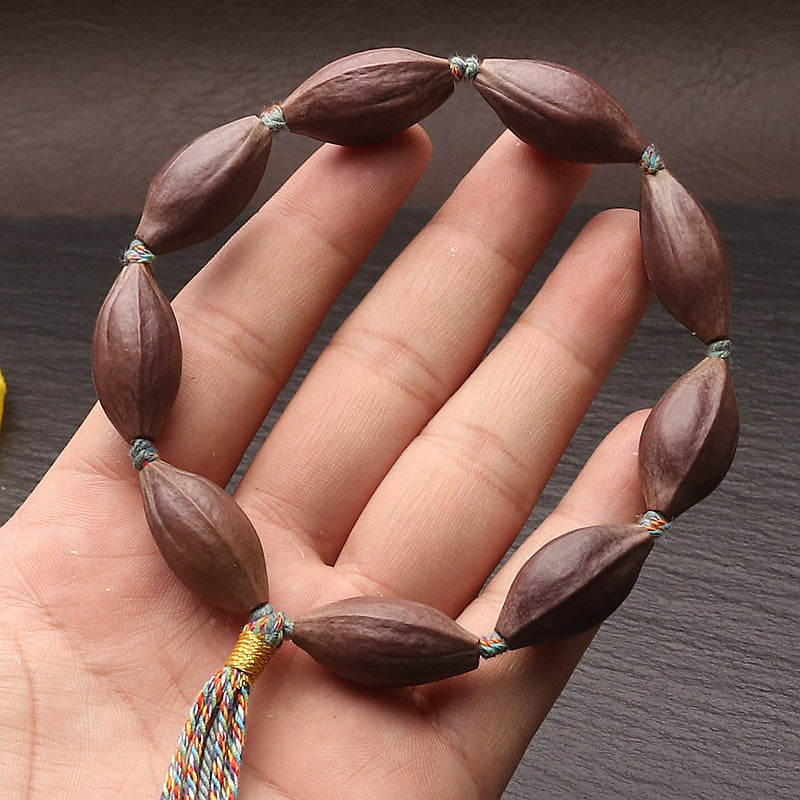 Natural Skin Purple Iron Olive Pit Bracelet