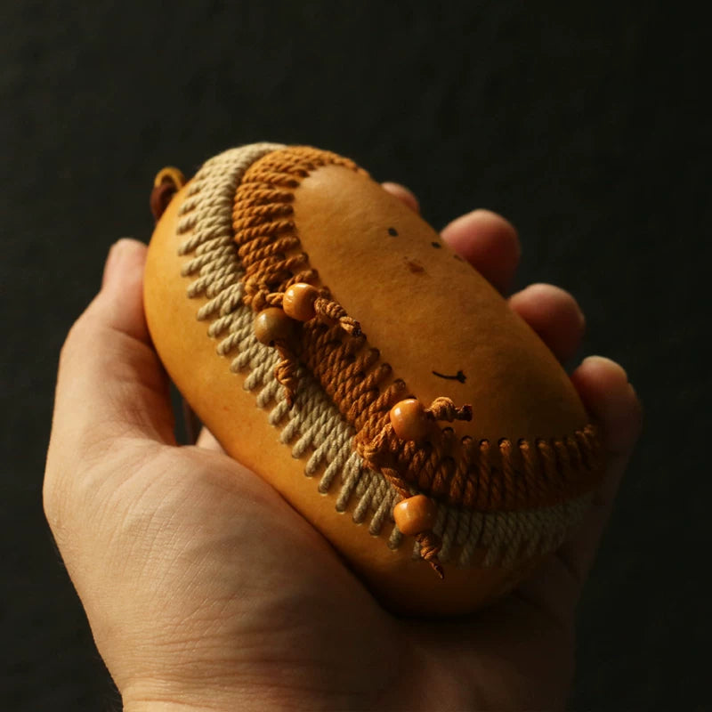 Handmade Aged Gourd Storage Pouch – Ideal for Wenwan & Bead Bracelets