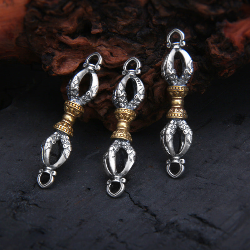 925 Sterling Silver Tibetan Vajra Pendant for Men