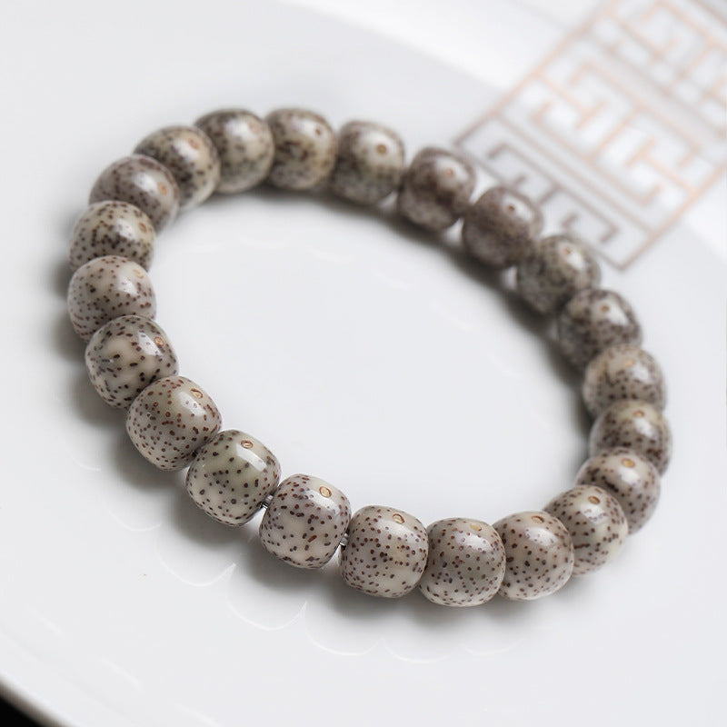 Hainan Stone-Jade Grey Star Moon Bodhi Bracelet