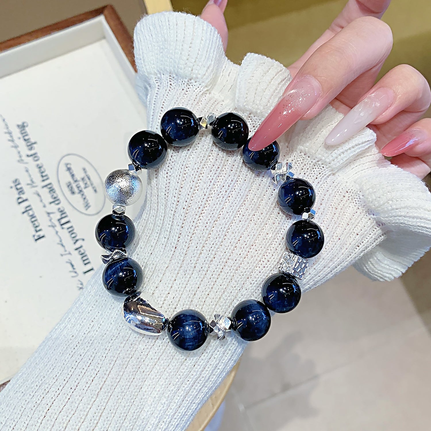 Natural Blue Tiger’s Eye Bracelet – DIY Customizable Design