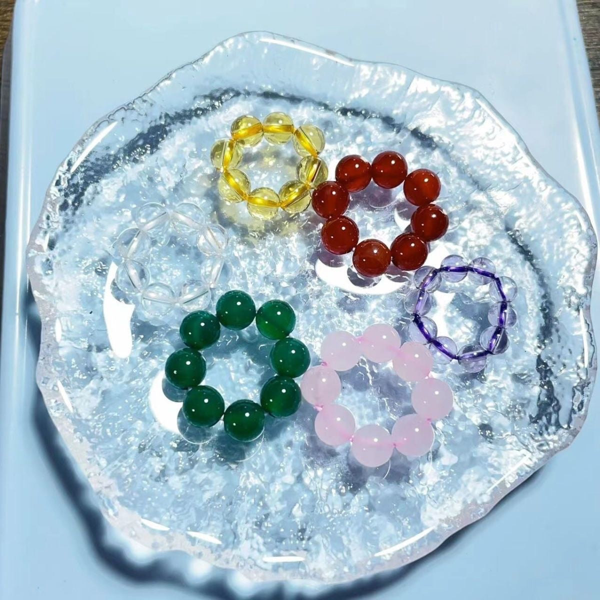 Natural Crystal Spacer Rings – DIY Beading Loop Charms for Bracelets