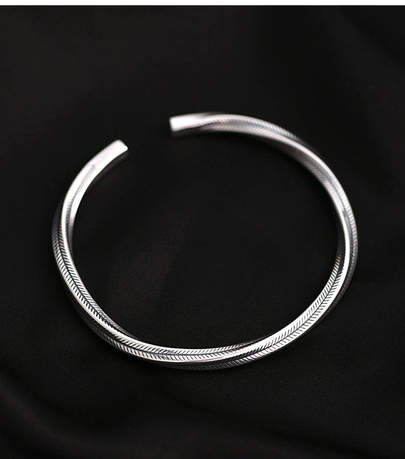 Pure Silver Mobius Loop Bracelet