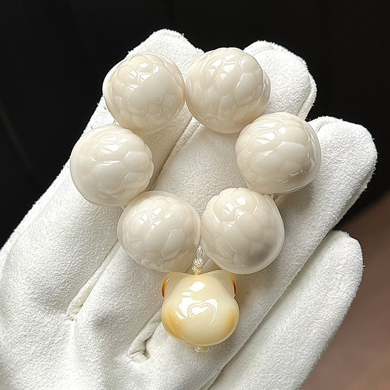Tagua Nut Fidget Pendant – Handheld Stress Relief & EDC Toy