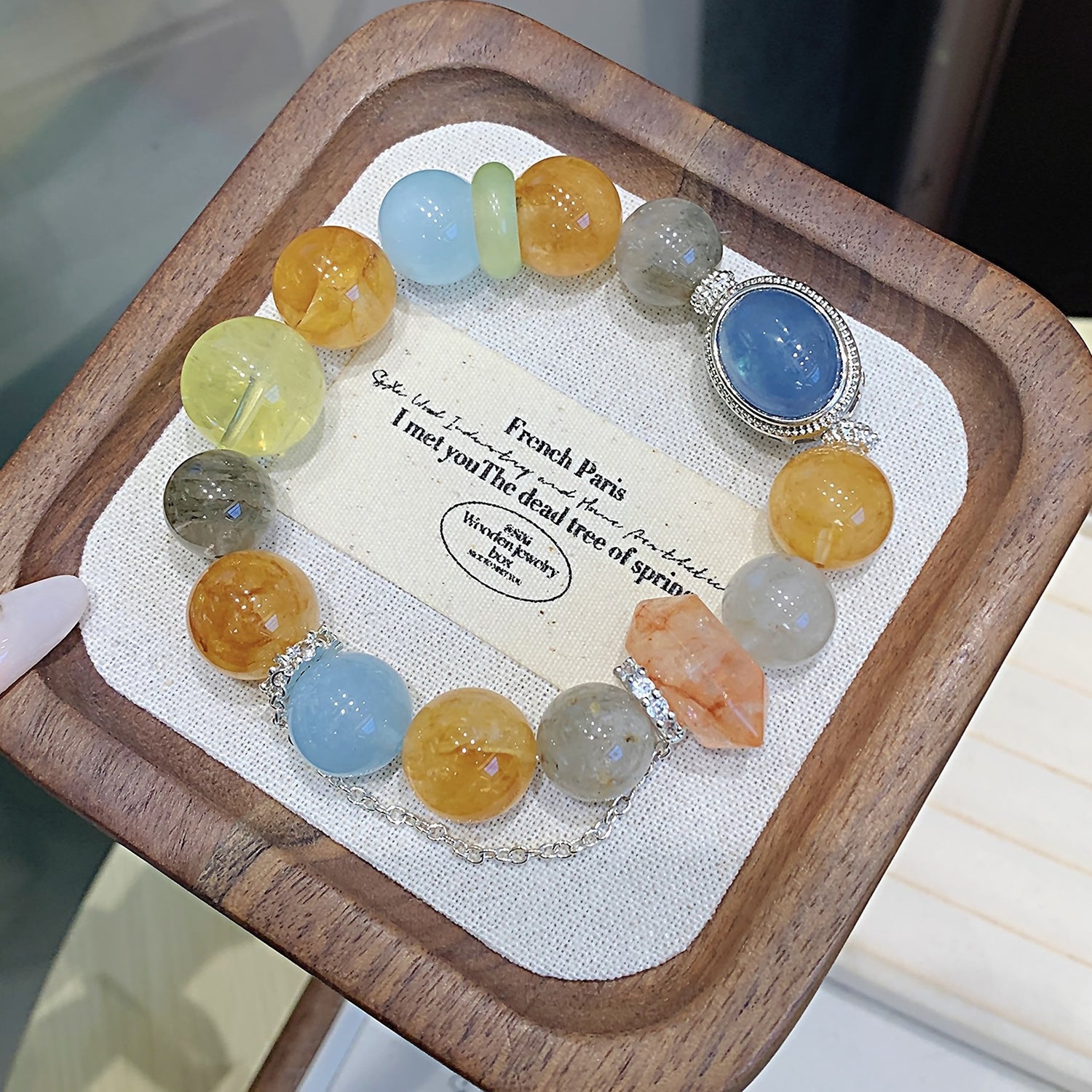 Natural Golden Jelly Quartz Bracelet – DIY Customizable Design