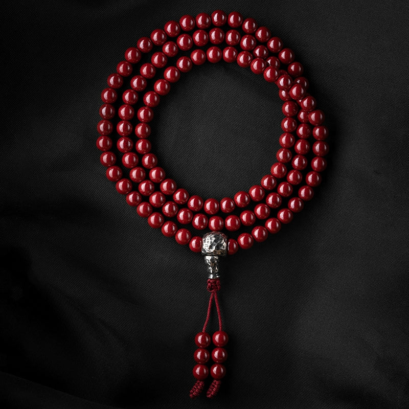 6mm Cinnabar 108 Bead Mala High-Quality Prayer Beads