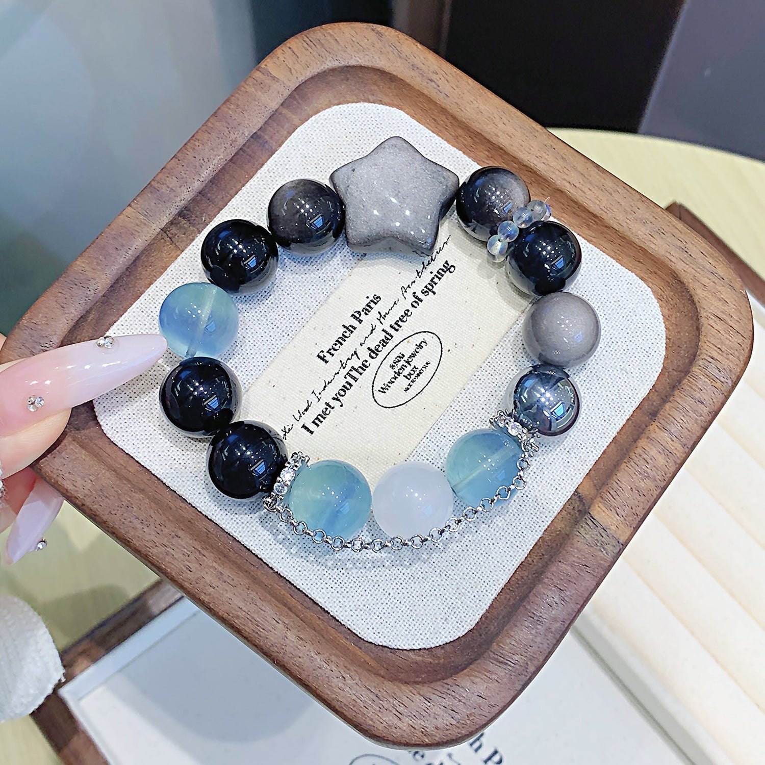 Premium Silver Sheen Obsidian Bracelet – DIY Customizable Design