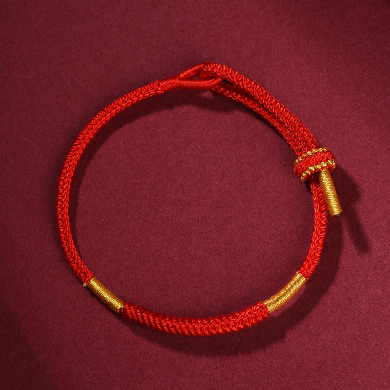 Handmade Vajra Knot Red String Bracelet – Zodiac Year Lucky Charm for Couples & Friends