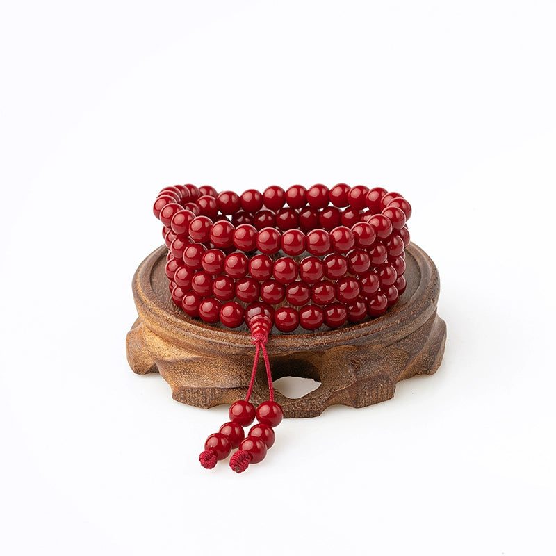 8mm Red Agate Bracelet 108 Bead Mala Prayer Beads