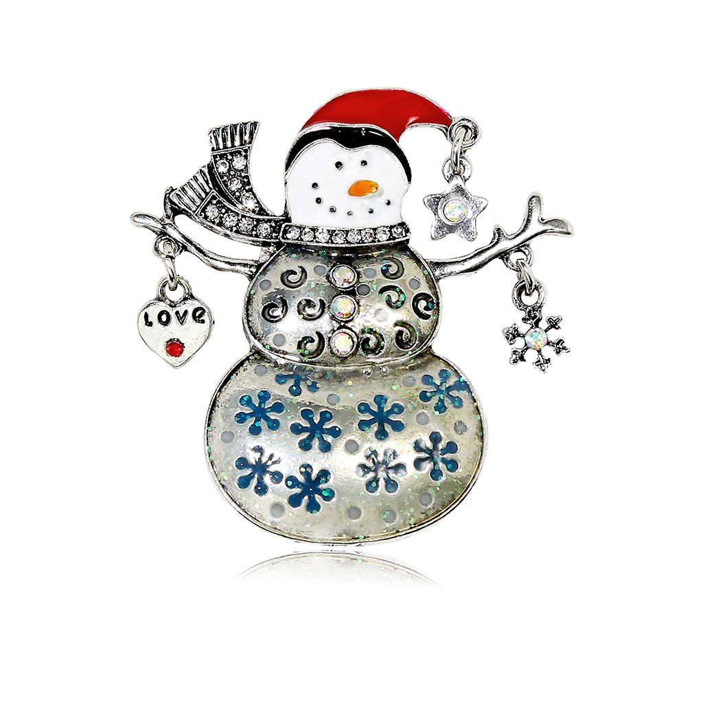 New Fashion Snowman Brooch Christmas Hat Brooch Pin