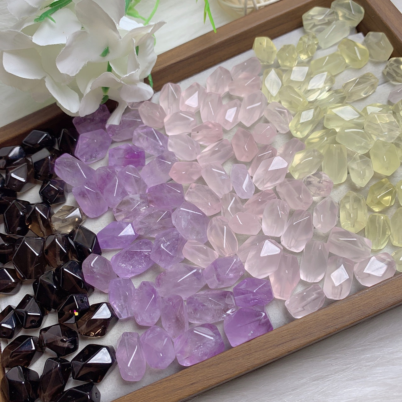 Natural Amethyst, Smoky Quartz, Citrine, and Rose Quartz Beads – DIY Jewelry Accessories