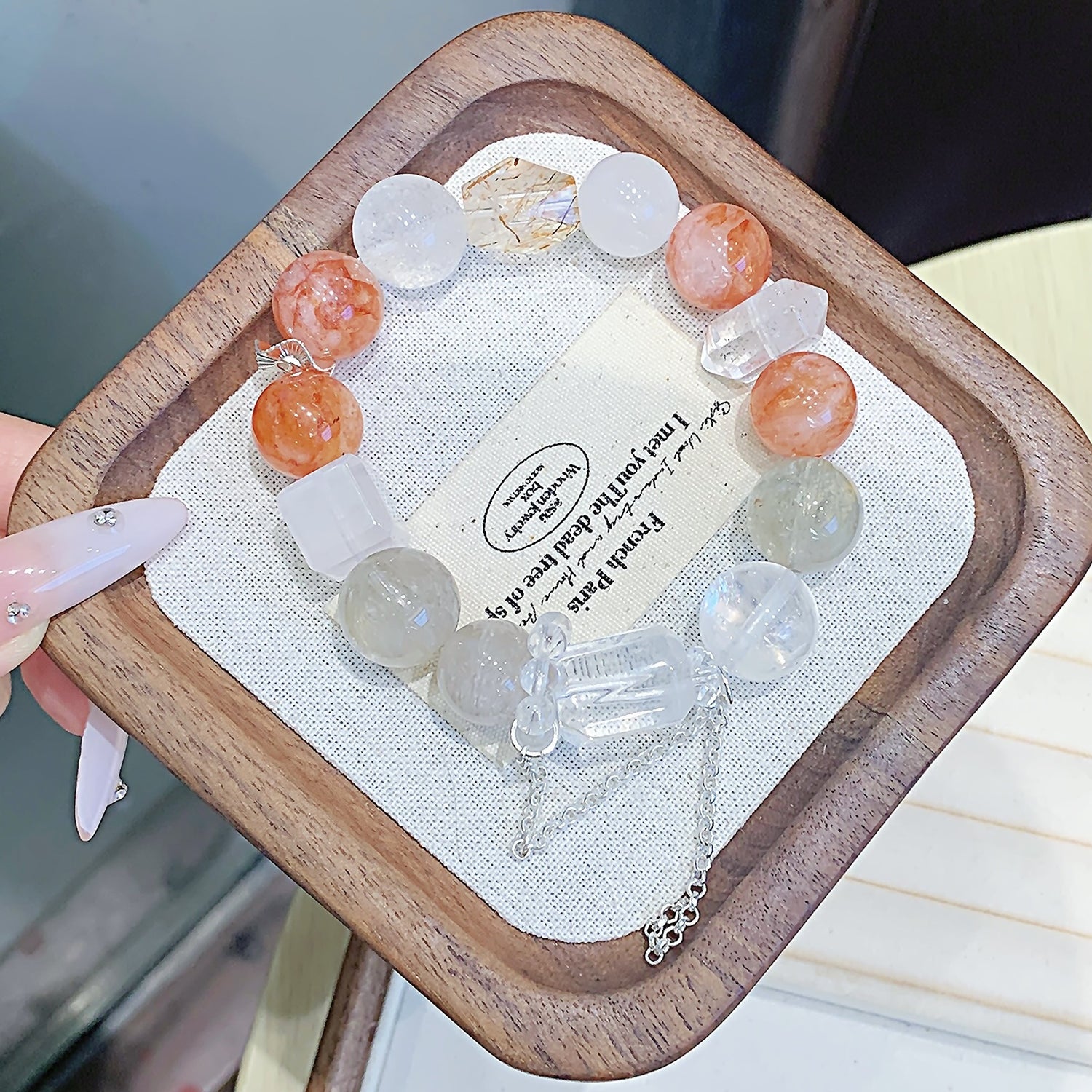 Natural Hematoid Quartz Bracelet – DIY Customizable Design