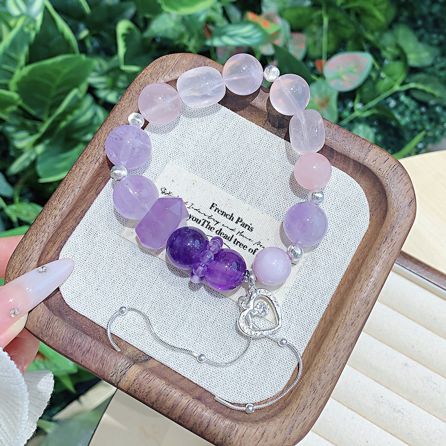 Premium Natural Rose Quartz Bracelet – DIY Personalized Custom Design