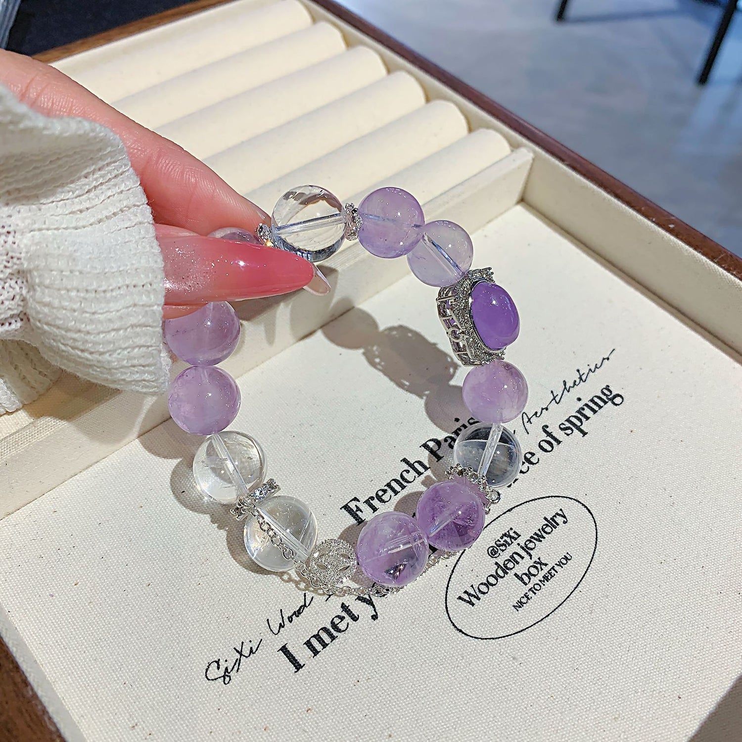 Natural Amethyst Crystal Bracelet – DIY Customizable Design