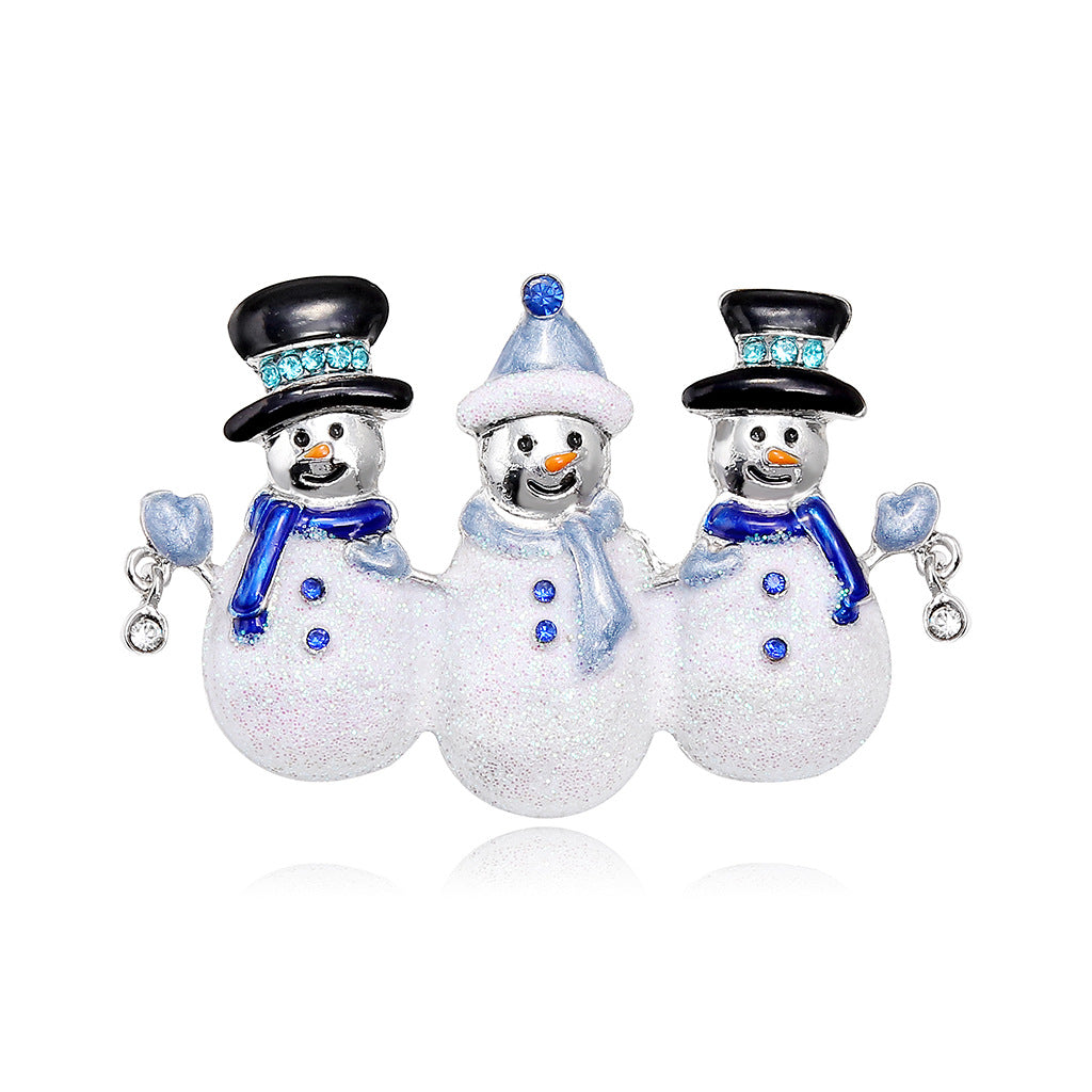 Three Snowmen Cute Brooches for Christmas