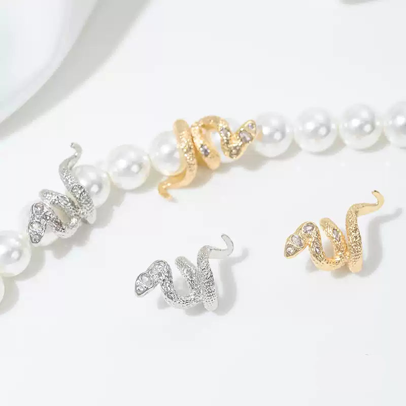 Snake Spacer Beads with Cubic Zirconia – DIY Bracelet & Necklace Findings (4pcs)