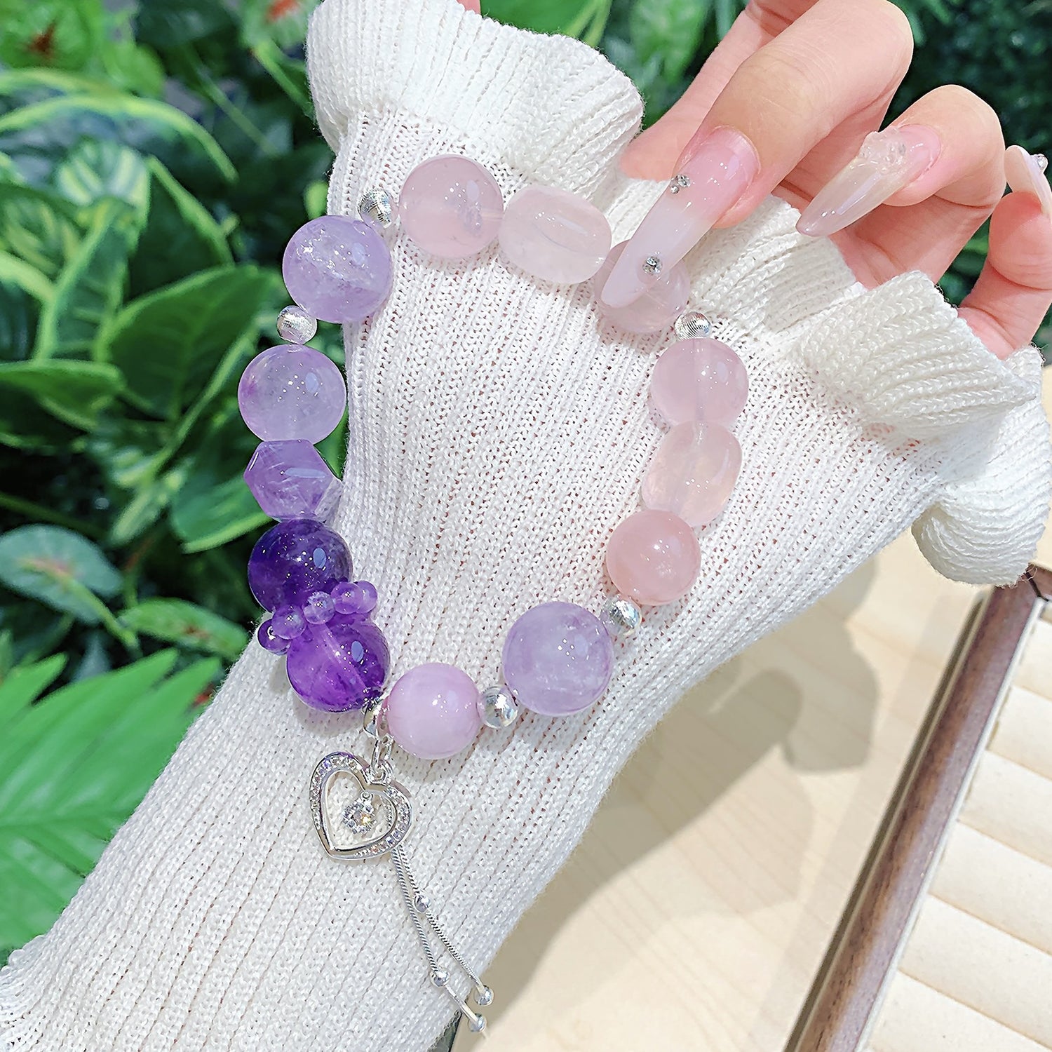 Premium Natural Rose Quartz Bracelet – DIY Personalized Custom Design