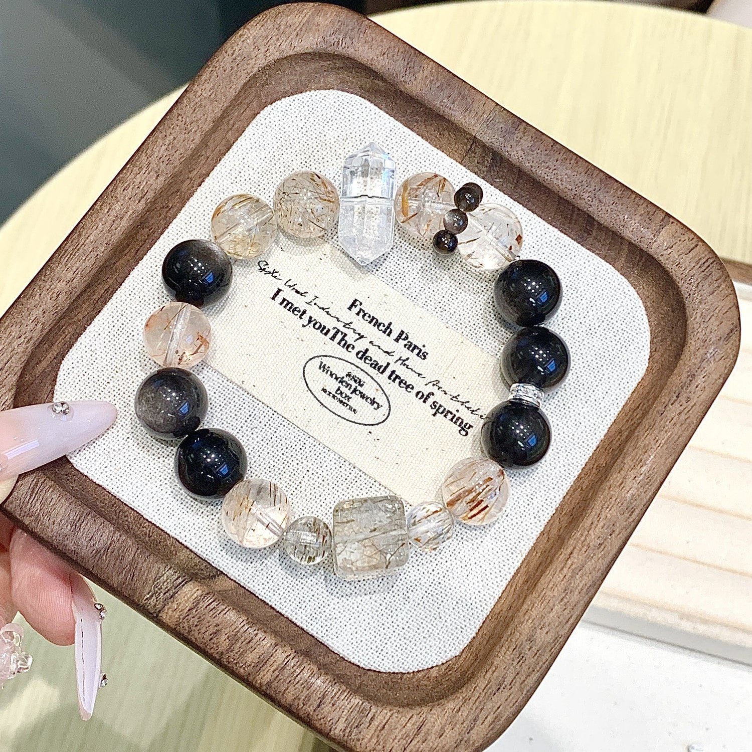 Natural Black Gold Super Seven Bracelet – DIY Customizable Design