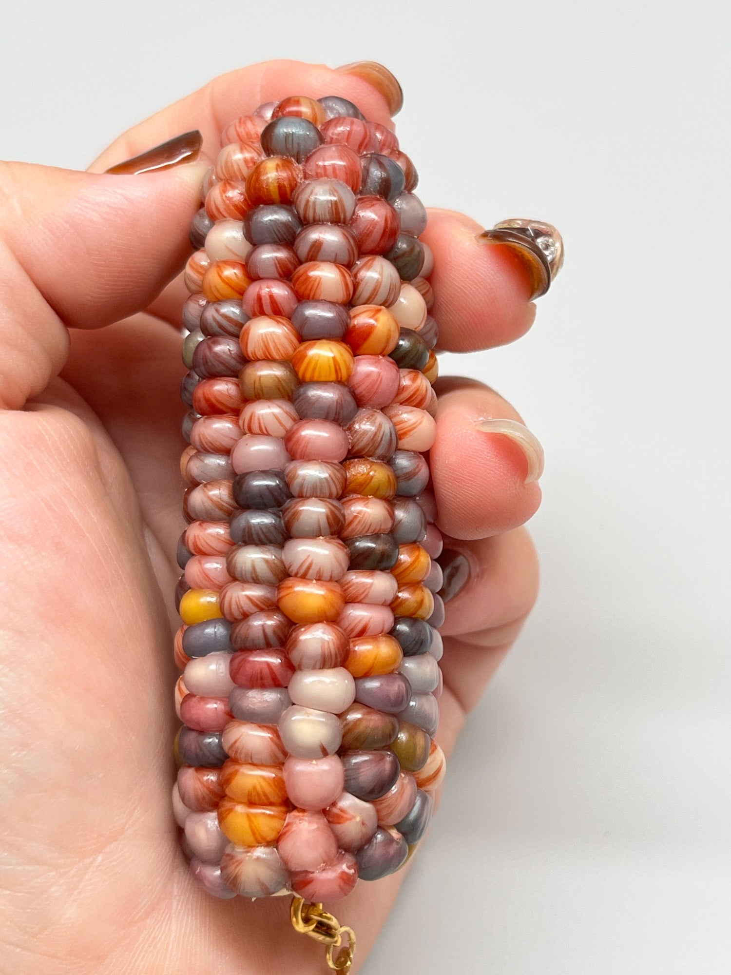 Colorful Gemstone Natural Corn Ornament with Veins