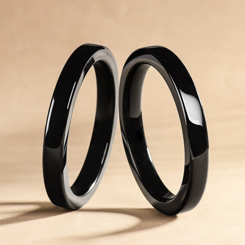 Natural Black Jadeite Bangle Bracelet, Unisex Peace Jade Bracelet