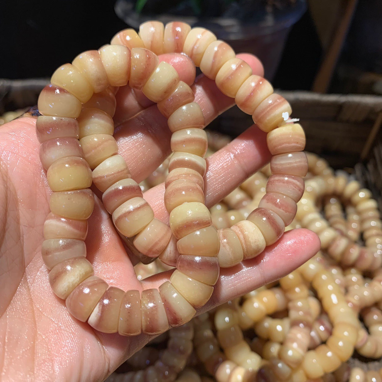 Natural Color Camel Bone Stress Relief Bracelet