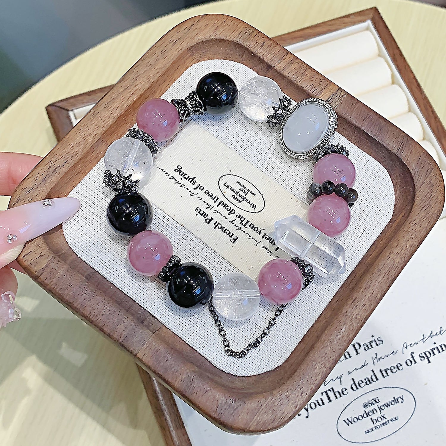 Custom White Crystal Bracelet – Handmade Natural Quartz DIY Design