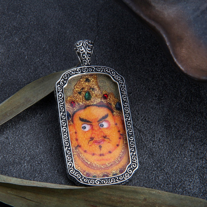 925 Sterling Silver Yellow Jambhala Tibetan Pendant