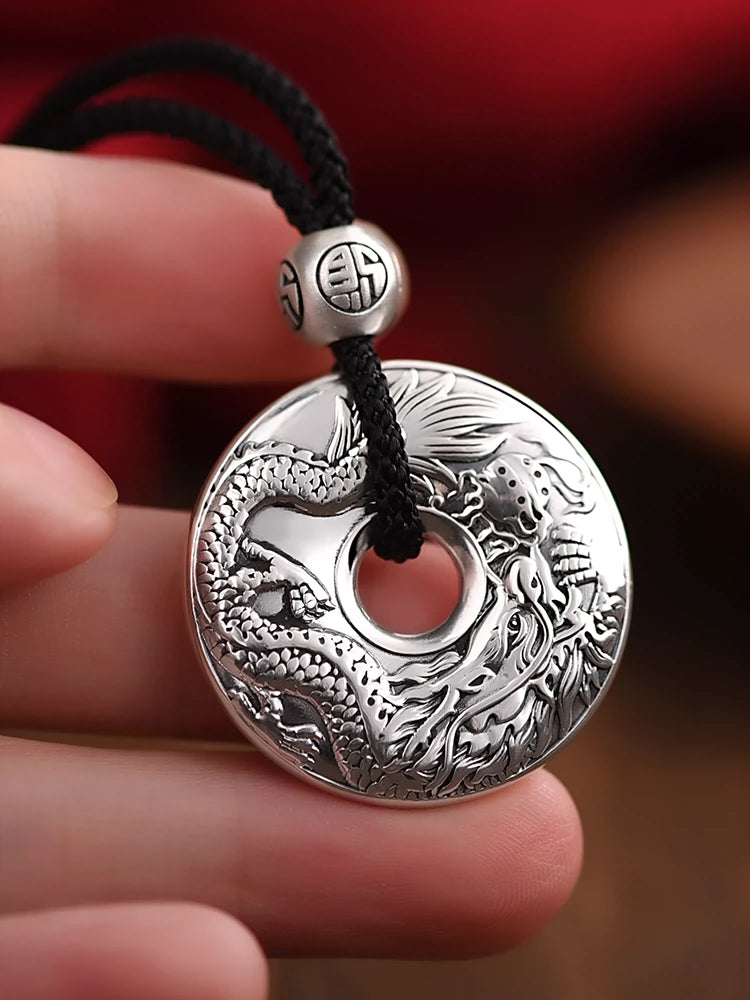 Pure Silver  Dragon Pendant