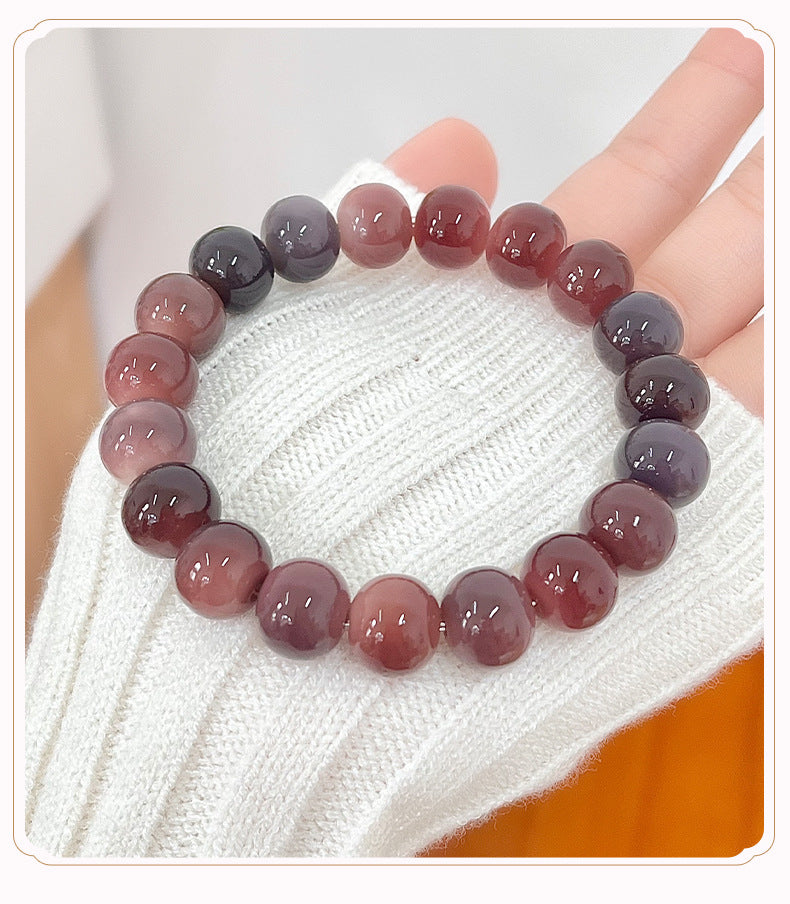 Grape Bodhi Bracelet – Stress Relief Fidget Beads, Smooth & Glossy Finish