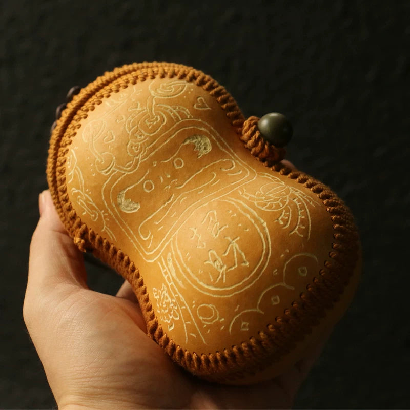 Hand-Carved Aged Gourd Storage Bag – Essential for Wenwan Collectibles