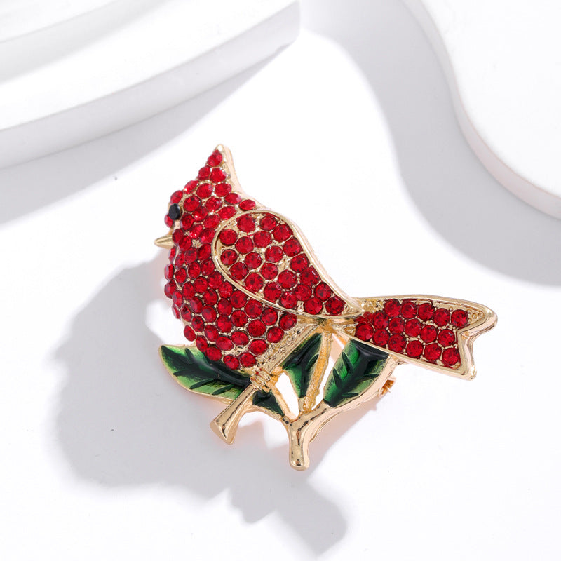 Full Diamond Flying Bird Brooch Texture Brooch Pin Christmas Accessory