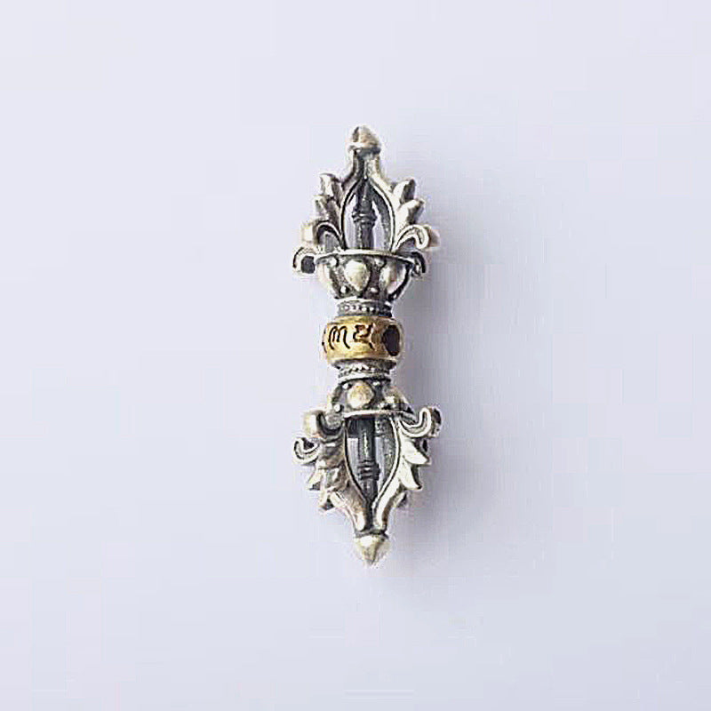 S925 Silver Accessories, Vajra Pestle, Vajra Bell, Piercing in The Middle Can Be Used As Pendant Pendant.