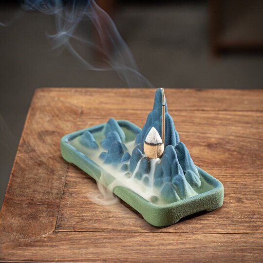 Mountain Landscape Exquisite Incense Burner for Sticks & Coins