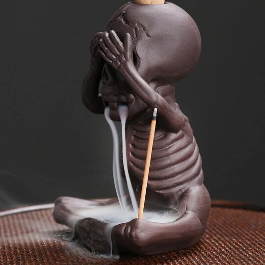 Skull Ghost Backflow Incense Burner for Cones