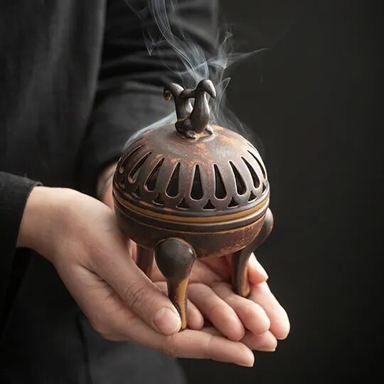 Three-Legged Ceramic Incense Burner